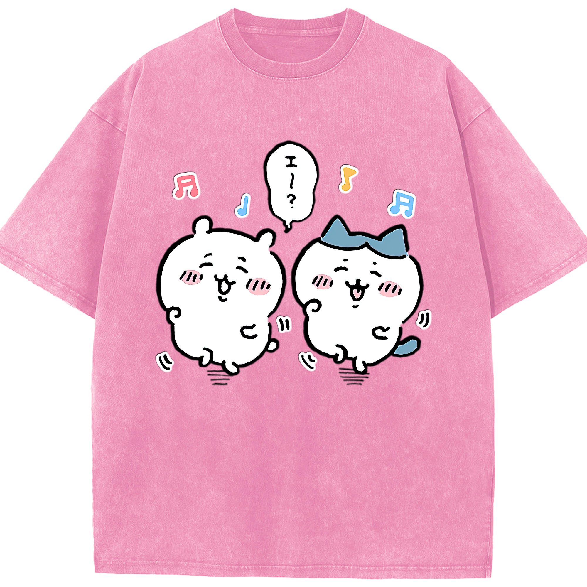 （画像用） ちいかわ ハチワレ Chii-kawa hachiware 綿100% ヴィンテージ風 半袖Tシャツ（フロントプリント）